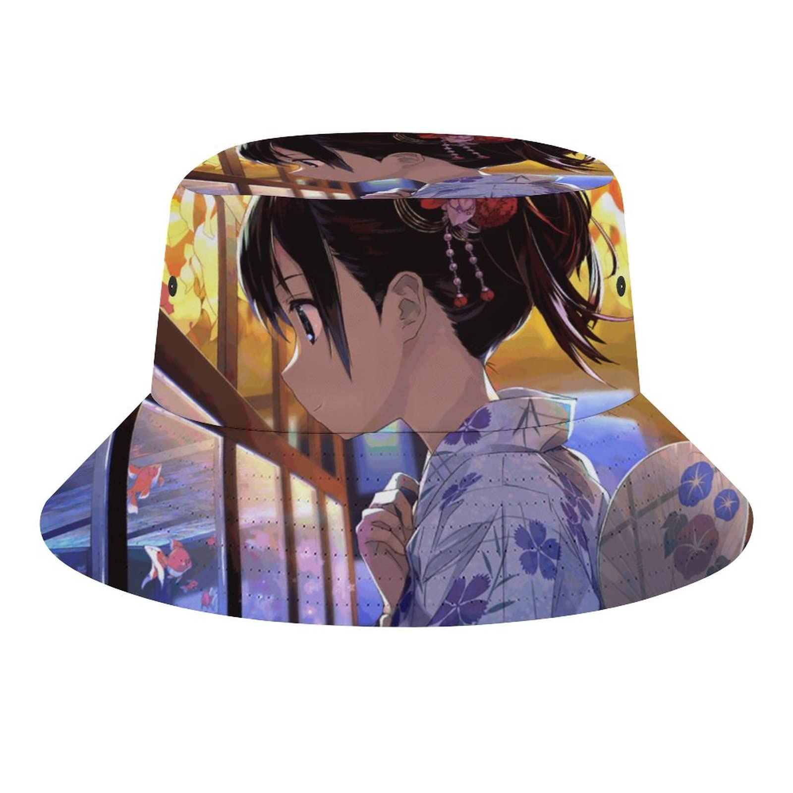 Amazon.co.jp: バケットハット アニメ 可愛い女の子 水族館 金魚柄